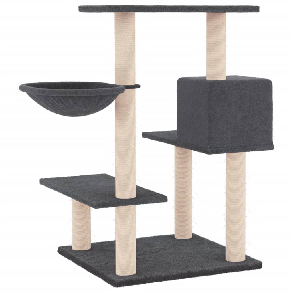 Rascador Para Gatos Con Postes De Sisal Gris Oscuro 82,5 Cm_4