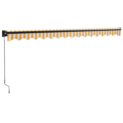 Toldo Retráctil Aluminio Y Tela Amarillo Y Blanco 4x3 M_5