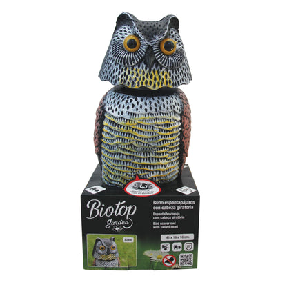 Búho espantapájaros cabeza giratoria 41 cm Biotop