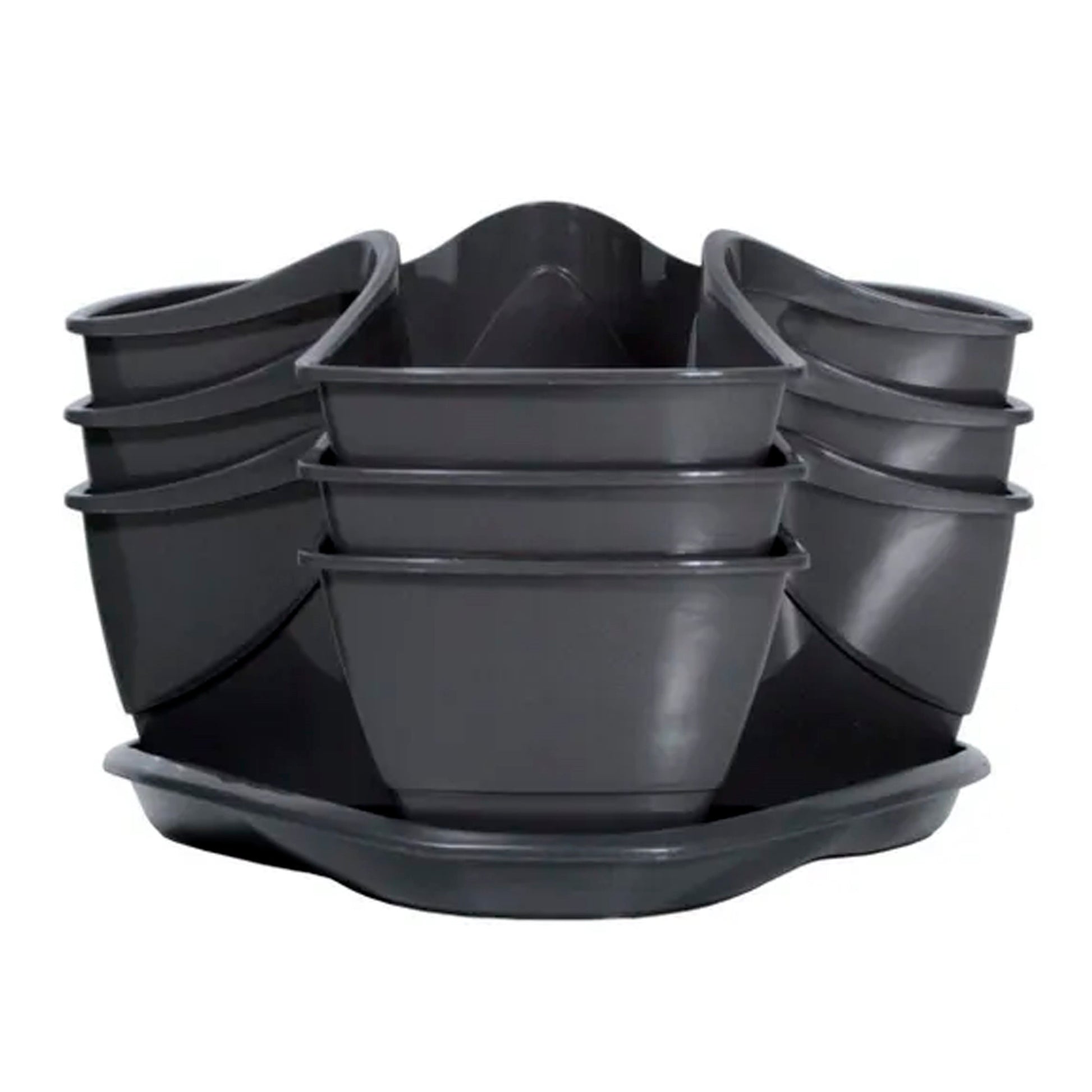 Jardín Vertical Colgante Coubi Herbal 9l., Dimensiones (mm) 295x295x880, Color Grafito_4