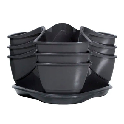 Jardín Vertical Colgante Coubi Herbal 9l., Dimensiones (mm) 295x295x880, Color Grafito_4