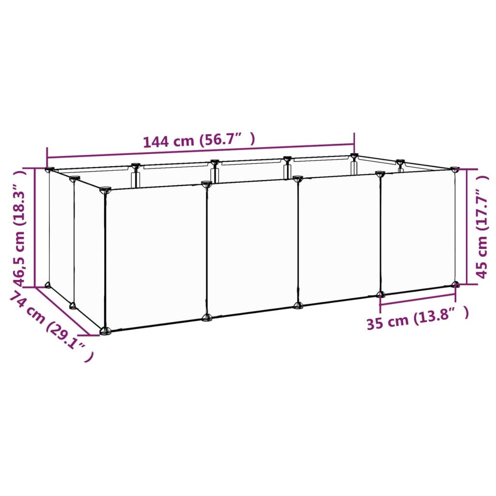 Vidaxl Jaula Para Animales Pequeños Negro Pp Y Acero 144x74x46,5 Cm_2