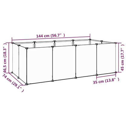 Vidaxl Jaula Para Animales Pequeños Negro Pp Y Acero 144x74x46,5 Cm_2