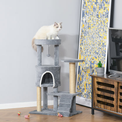 Pawhut Árbol Rascador Para Gatos Mediano De 5 Niveles Gris_1