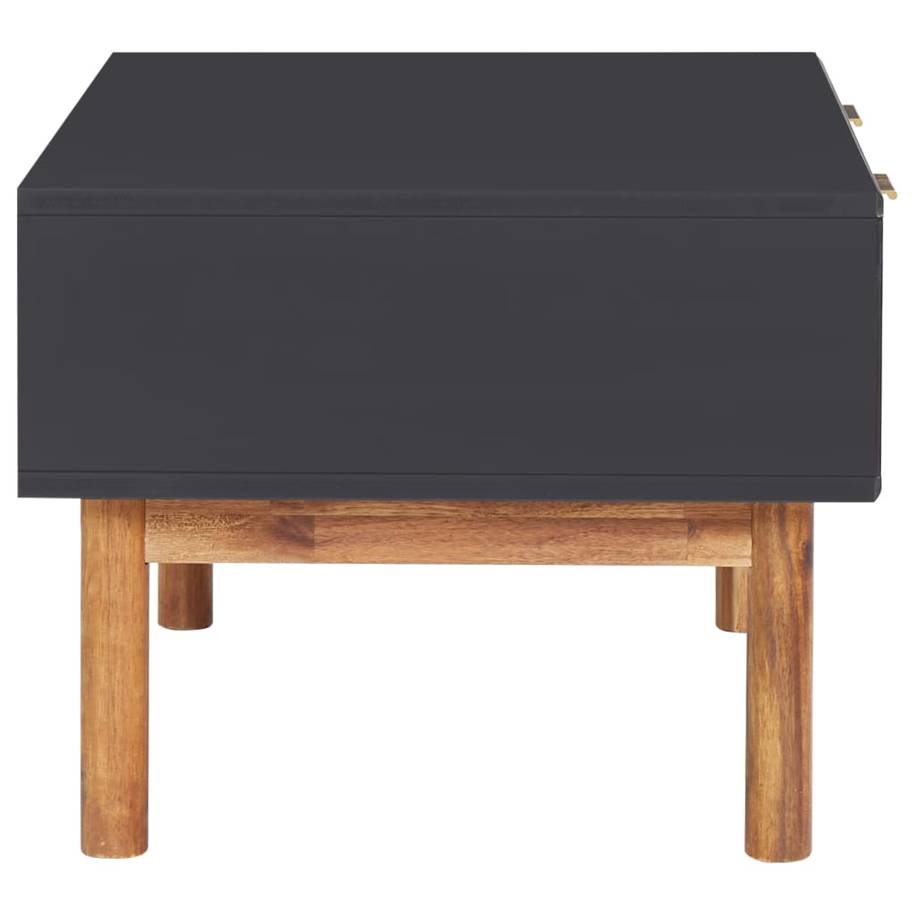 Mesa De Centro De Madera Maciza De Acacia Y Mdf 90x50x40 Cm_2
