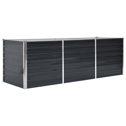 Arriate De Acero Galvanizado Gris Antracita 240x80x77 Cm_0