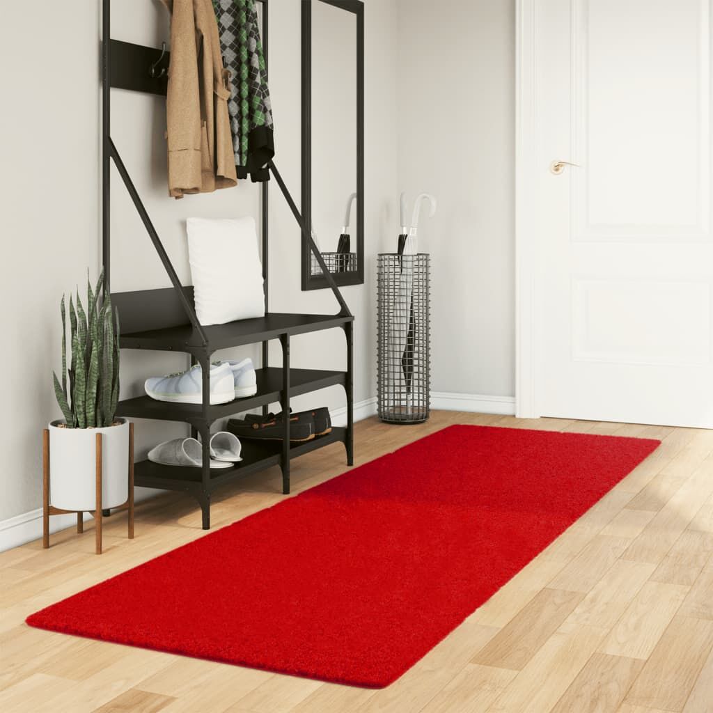 Vidaxl Alfombra De Pelo Corto Oviedo Rojo 80x250 Cm_1