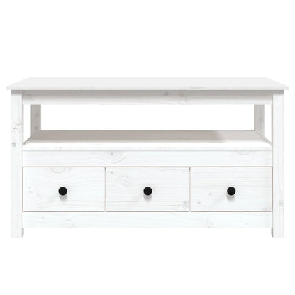 Mesa De Centro De Madera Maciza De Pino Blanco 102x49x55 Cm_4