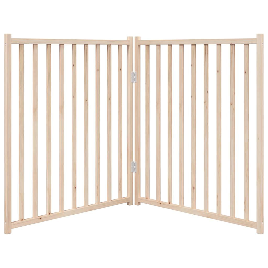 Vidaxl Puerta Para Perros Plegable 2 Paneles Madera De Abeto 160 Cm_3