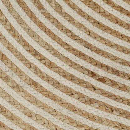 Vidaxl Alfombra De Yute Tejida A Mano Diseño Espiral Blanco 90 Cm_4