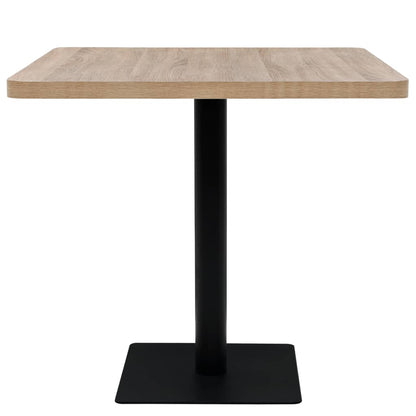 Mesa Bar Bistró Mdf Y Acero Cuadrada Color Roble 80x80x75 Cm_1