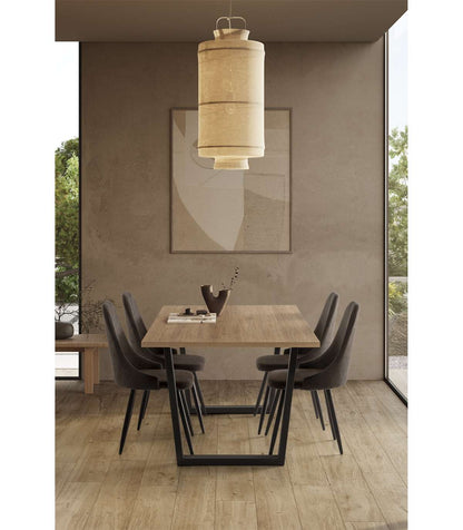 Mesa Para Comedor Rectangular Fija Md-francis Acabado Natural/negro, 180cm(ancho) 75cm(alt_2
