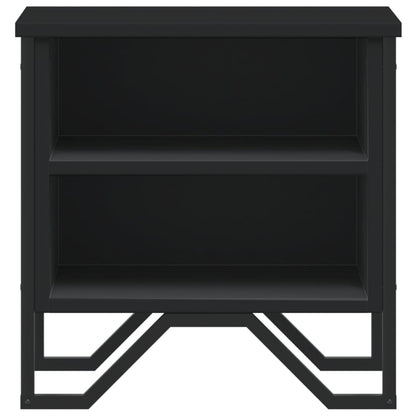 Mesita De Noche Madera De Ingeniería Negra 40x30x40 Cm_3