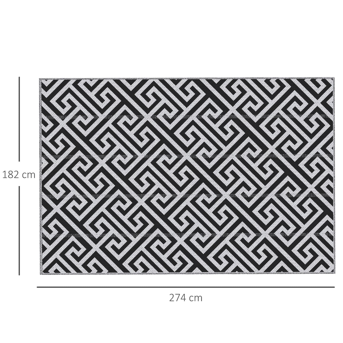 Outsunny Alfombra De Exterior Reversible 182x274 Cm Con Patrón Geométrico_2