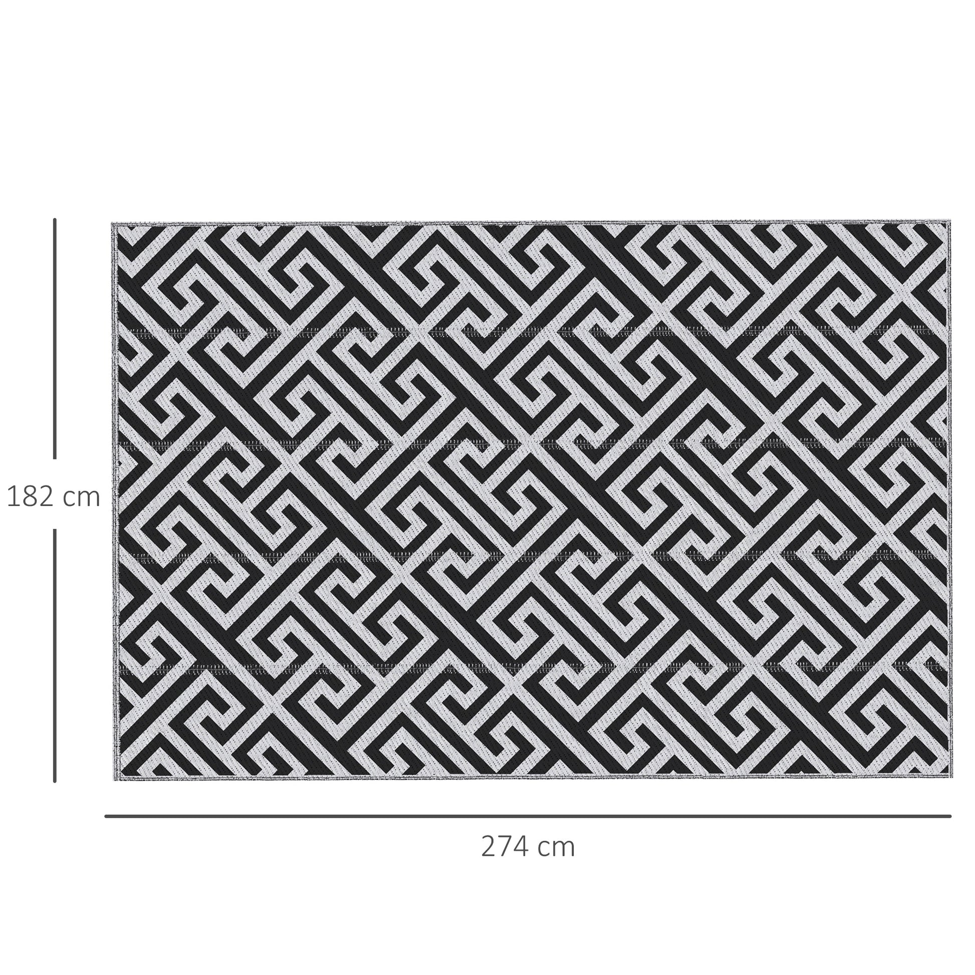 Outsunny Alfombra De Exterior Reversible 182x274 Cm Con Patrón Geométrico_2