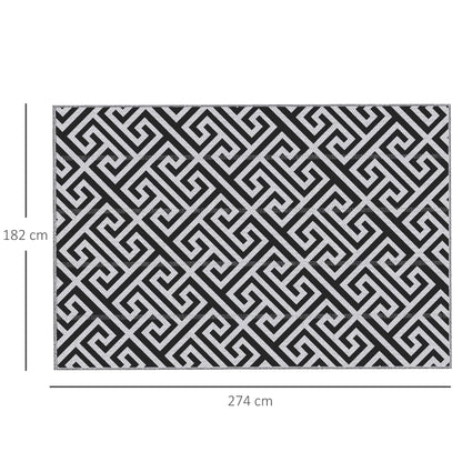 Outsunny Alfombra De Exterior Reversible 182x274 Cm Con Patrón Geométrico_2