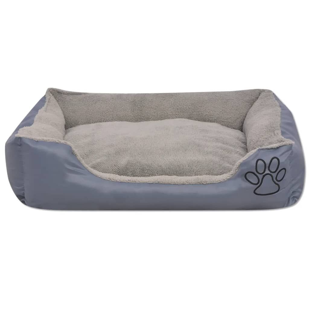 Vidaxl Cama Para Perro Con Cojín Acolchado Talla S Gris_2