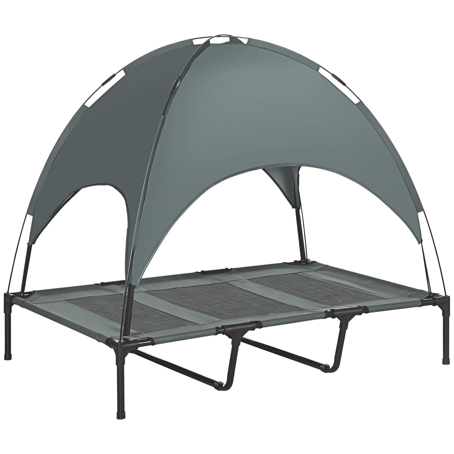 Pawhut Cama Elevada Para Mascotas Portátil Con Toldo Extraíble Exterior_0