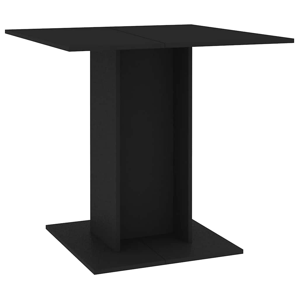 Mesa De Comedor De Madera Contrachapada Negro 80x80x75 Cm_0