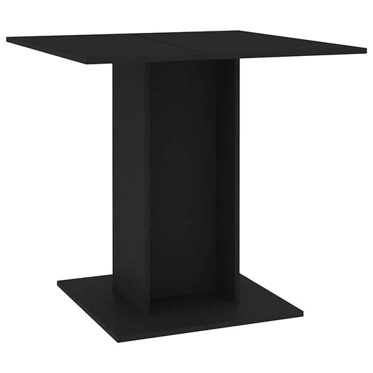 Mesa De Comedor De Madera Contrachapada Negro 80x80x75 Cm_0