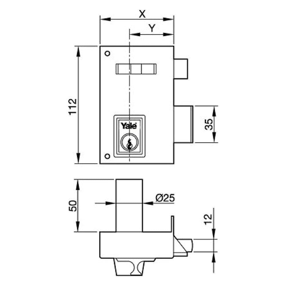 Cerradura Yale   56-a/hpr/60/ Derecha_1