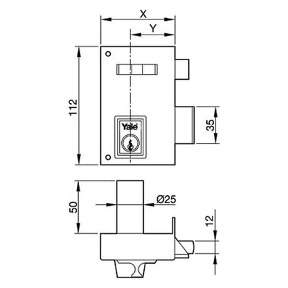 Cerradura Yale   56-a/hpr/60/ Derecha_1