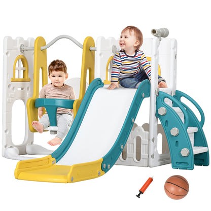 Aiyaplay Tobogán Infantil 6 En 1 Con Columpio Y Tobogán Multicolor_0