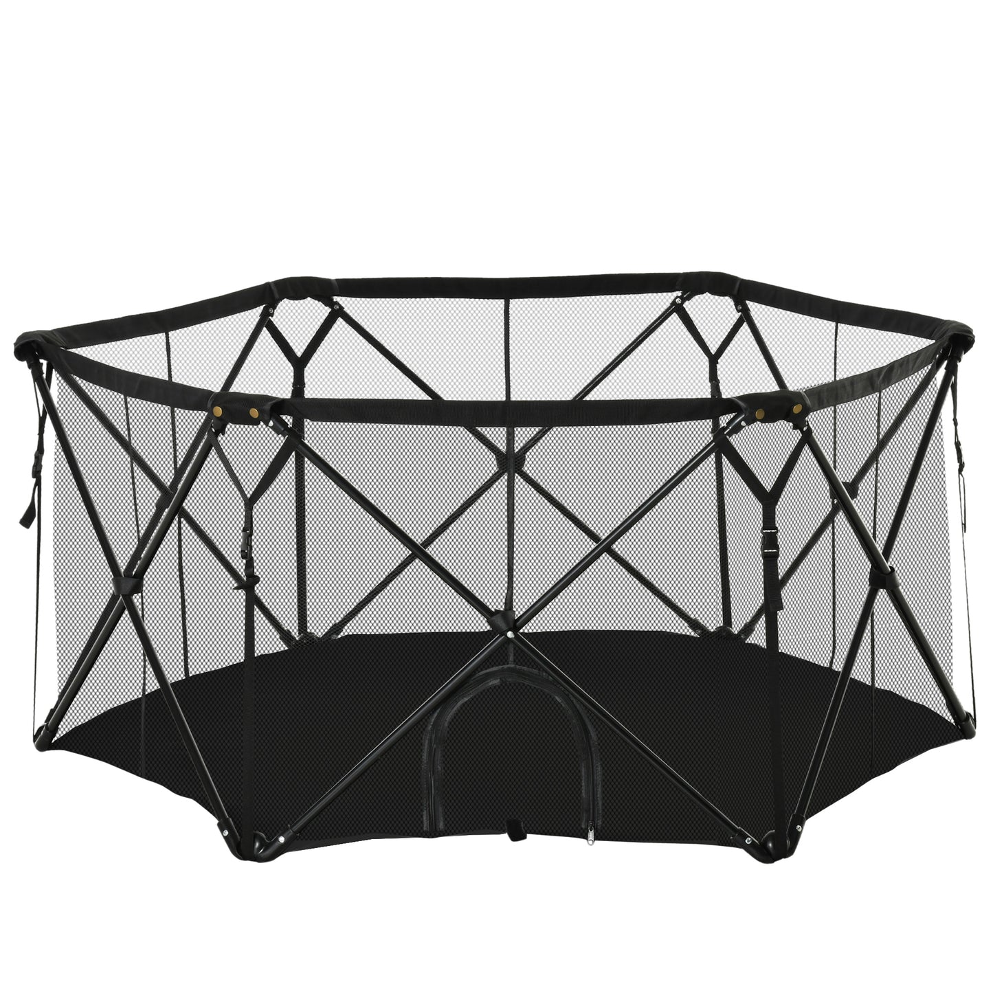 Pawhut Parque Para Mascotas Plegable Acero Con Bolsa De Transporte 148x134x67 Cm_0