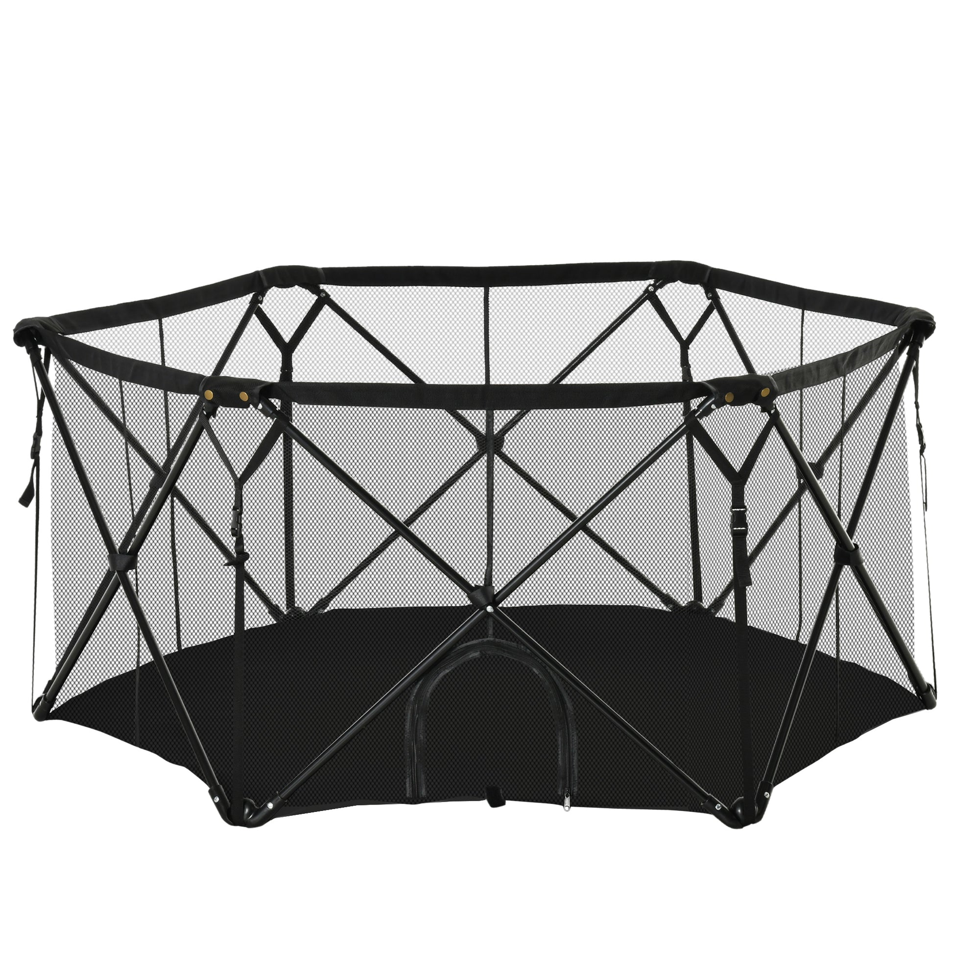 Pawhut Parque Para Mascotas Plegable Acero Con Bolsa De Transporte 148x134x67 Cm_0