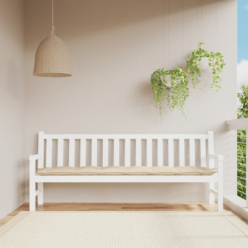 Vidaxl Cojín De Banco De Jardín Tela Oxford Beige 200x50x7 Cm_1