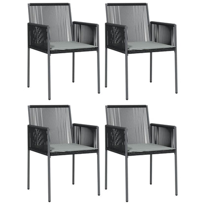 Vidaxl Sillas Jardín Con Cojines 4 Uds Ratán Pe Negro 54x60,5x83,5cm_0