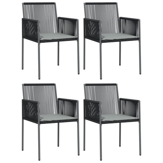 Vidaxl Sillas Jardín Con Cojines 4 Uds Ratán Pe Negro 54x60,5x83,5cm_0