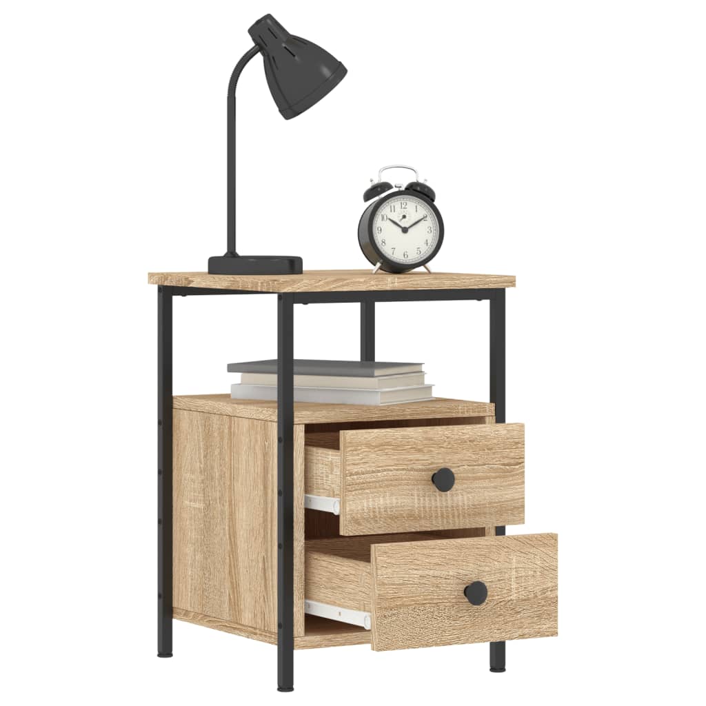 Mesitas Noche 2 Uds Madera Ingeniería Roble Sonoma 34x35,5x50cm_2