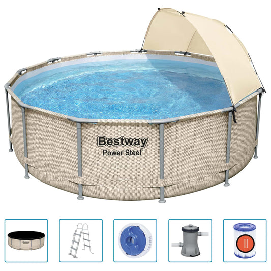 Bestway Conjunto De Piscina Con Capota Power Steel 396x107 Cm_0
