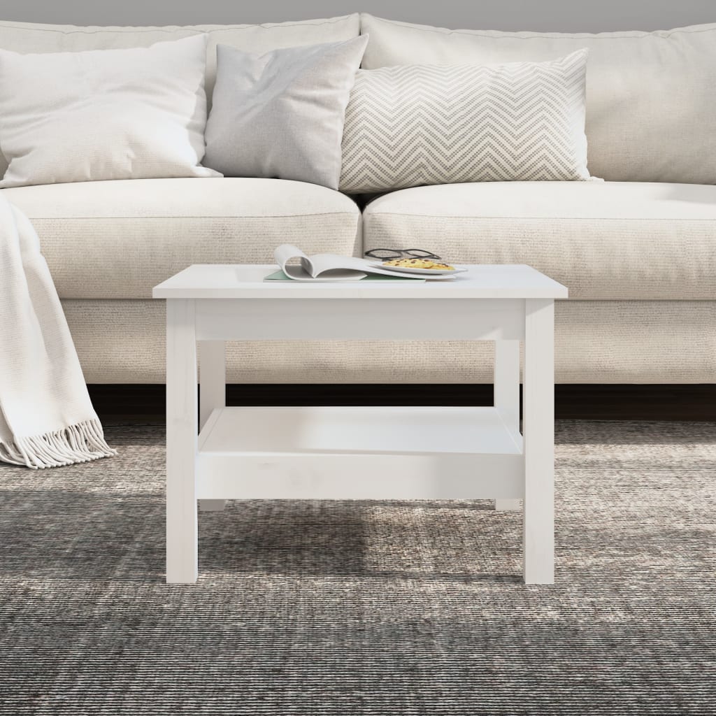 Mesa De Centro De Madera Maciza De Pino Blanco 55x55x40 Cm_2