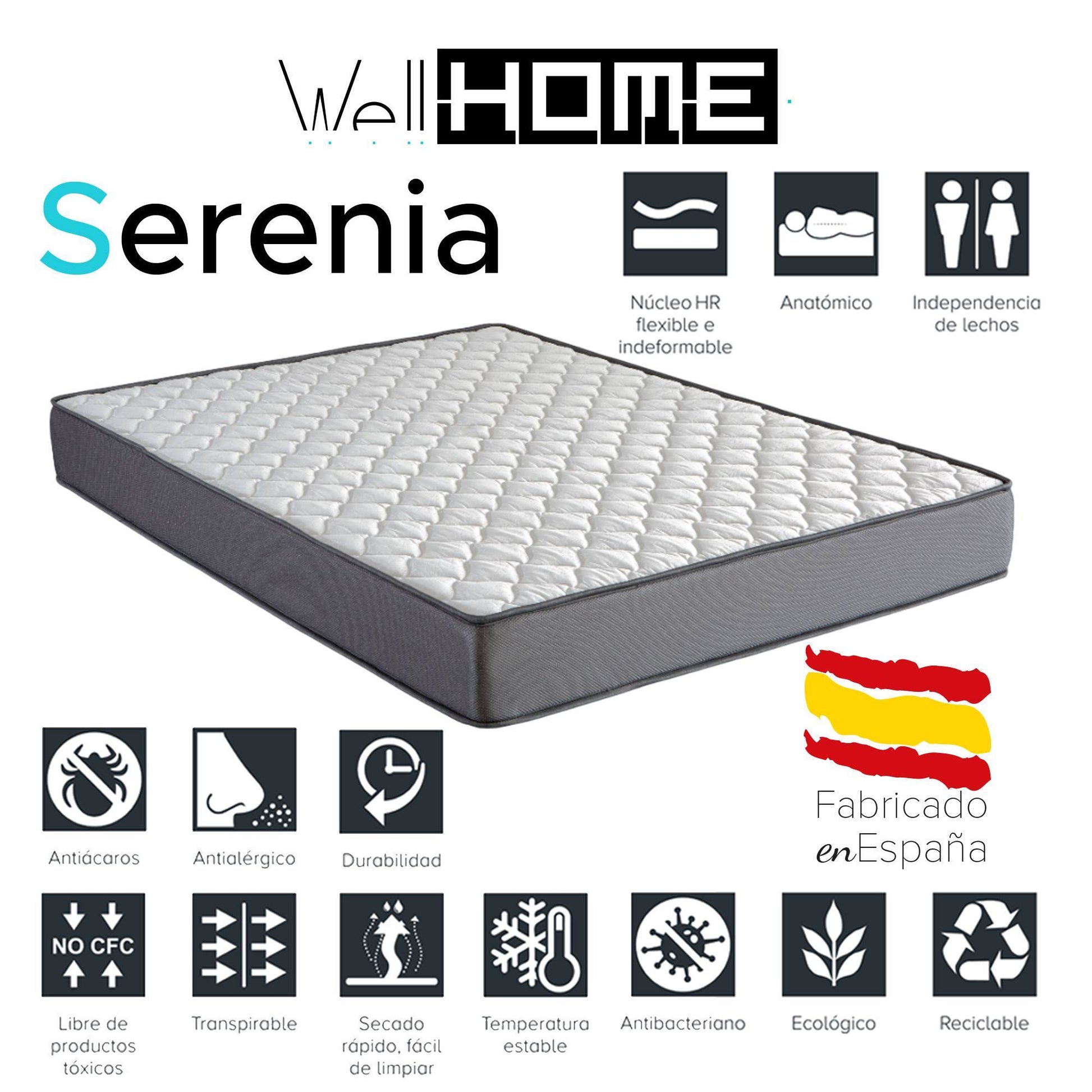 Cama Infantil Cabaña Bosco Blanco 90x190cm Con Colchón Serenia Transpirable_1