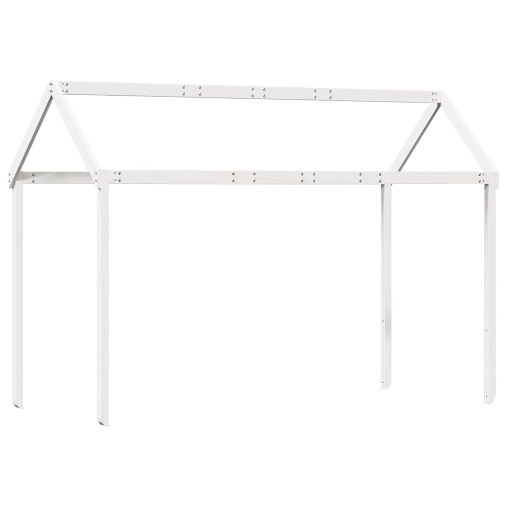 Techo De Cama Infantil Madera Maciza Blanco 217x85,5x154 Cm_0