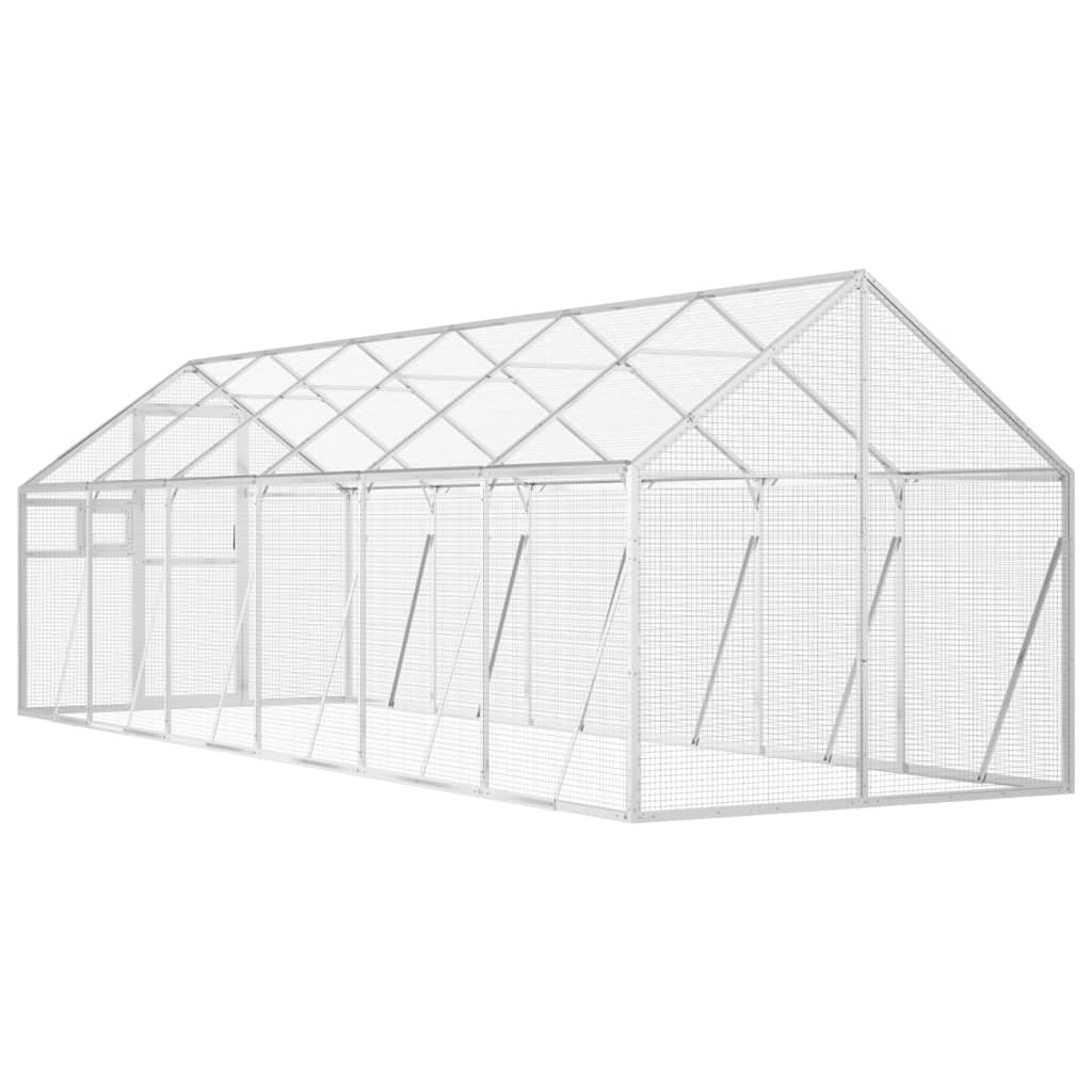 Vidaxl Pajarera De Aluminio Color Plateado 1,79x6x1,85 M_4