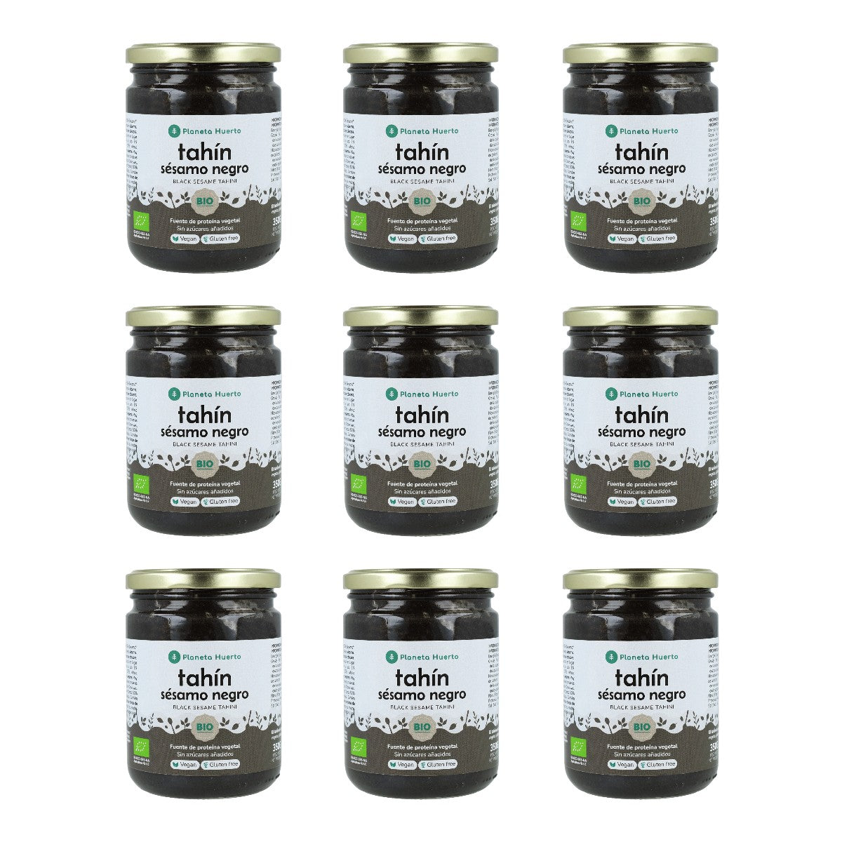 Pack 9x Tahín Sésamo Negro ECO Planeta Huerto 350 g