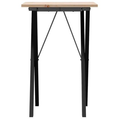Mesa De Comedor Marco X Madera Maciza Pino Y Acero 50x50x75 Cm_2