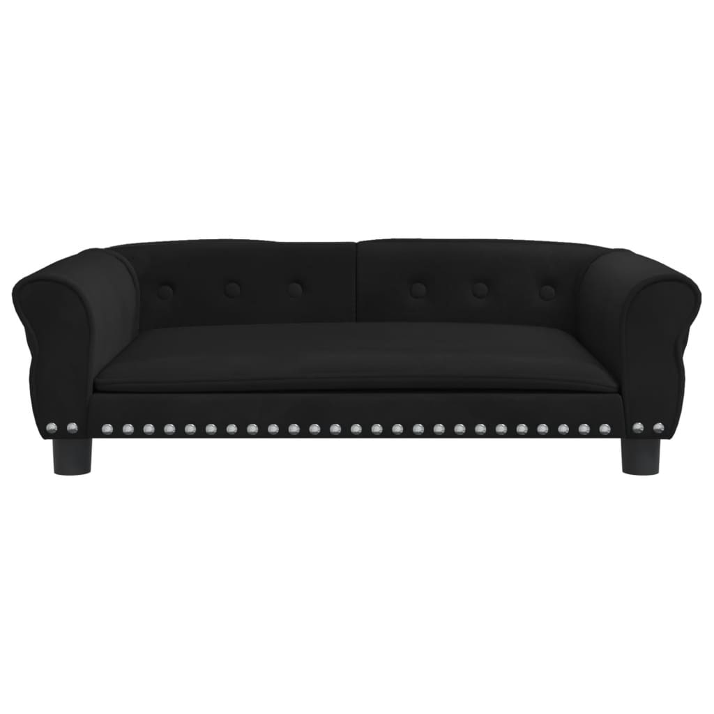 Cama Para Perros De Terciopelo Negro 95x55x30 Cm / Vetonek_4