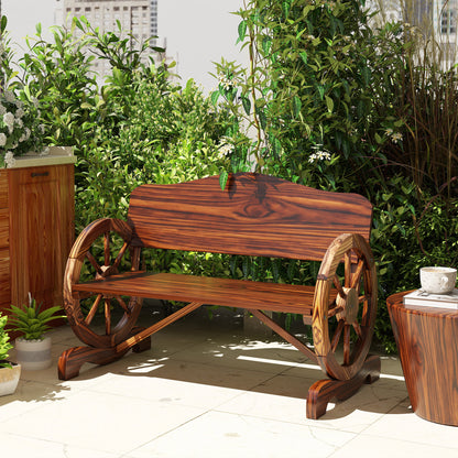 Outsunny Banco De Jardín De Madera Reposabrazos En Forma De Rueda Carga 240 Kg_5