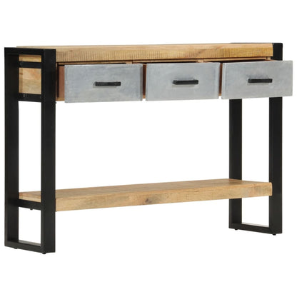 Mesa Consola Madera Maciza De Mango Rugosa 110x30x76 Cm_0