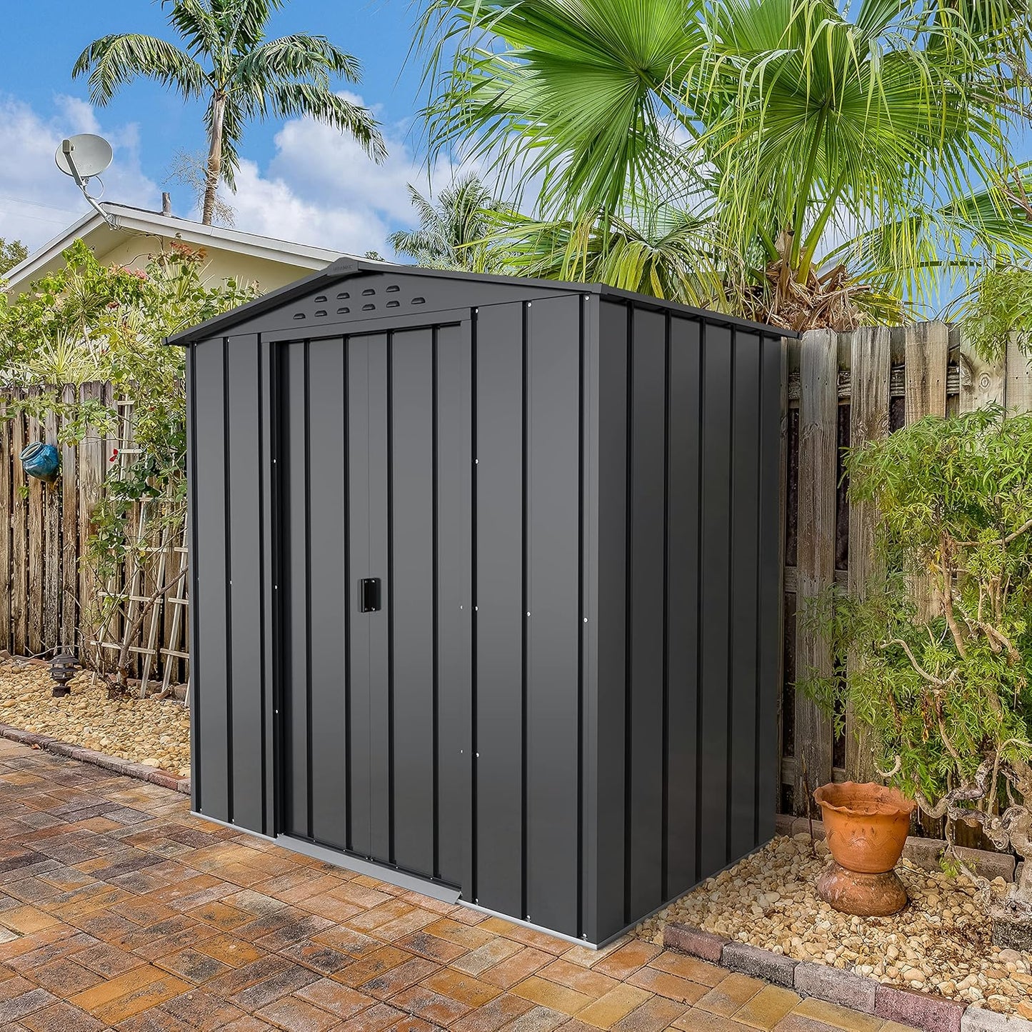 Duramax - Caseta Jardín - Top Atenea 6x4 - Metal - Color Gris Antracita_1