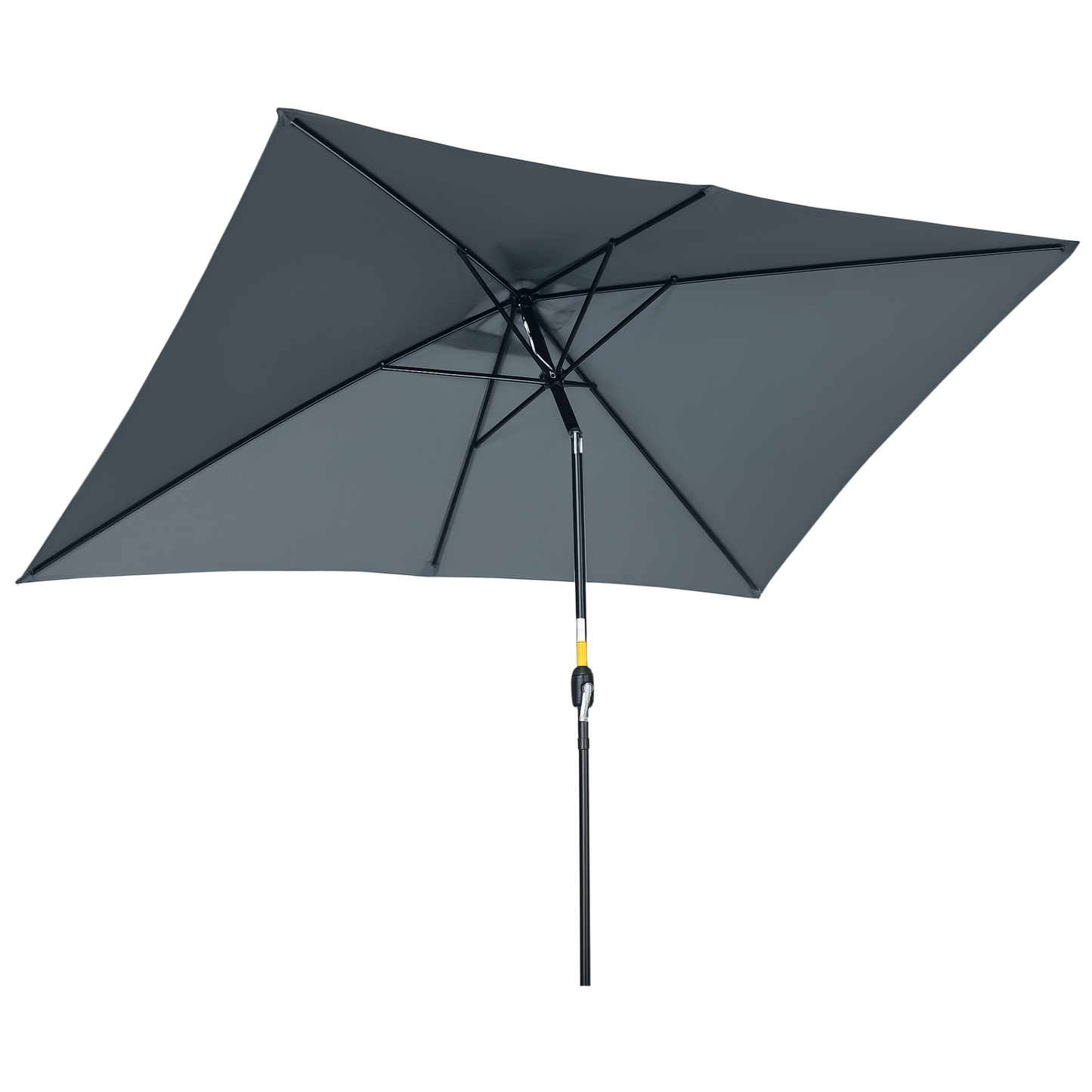Outsunny Sombrilla Jardín Aluminio 200x300x253 Cm Inclinable Con Manivela Gris_0