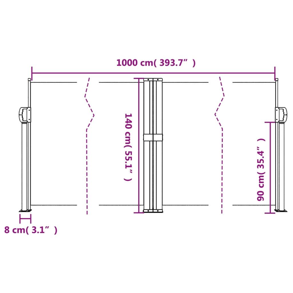 Vidaxl Toldo Lateral Retráctil Blanco 140x1000 Cm_2