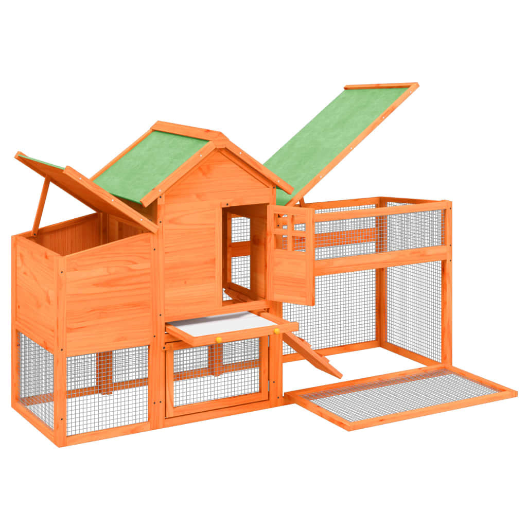 Vidaxl Gallinero Madera Maciza De Pino Marrón 186,5x58,5x113 Cm_4