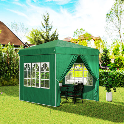 Outsunny Carpa Plegable Pop-up 2,5x2,5 M Con 4 Paredes Laterales Anti-uv Verde_1