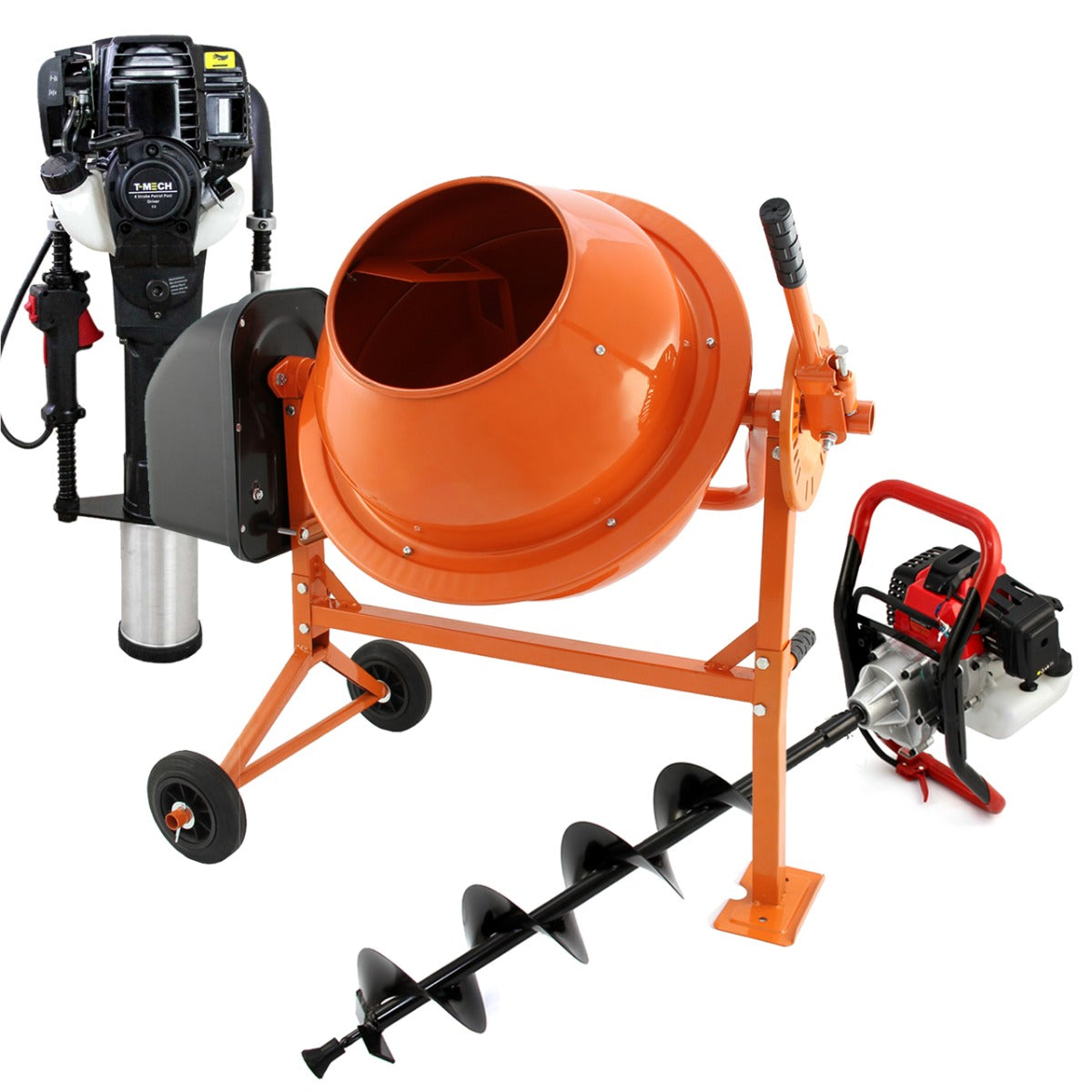 T-mech - Motoperforadora De Tierra 3cv Con 3 Diferentes Diámetros & Kit De Seguridad_0