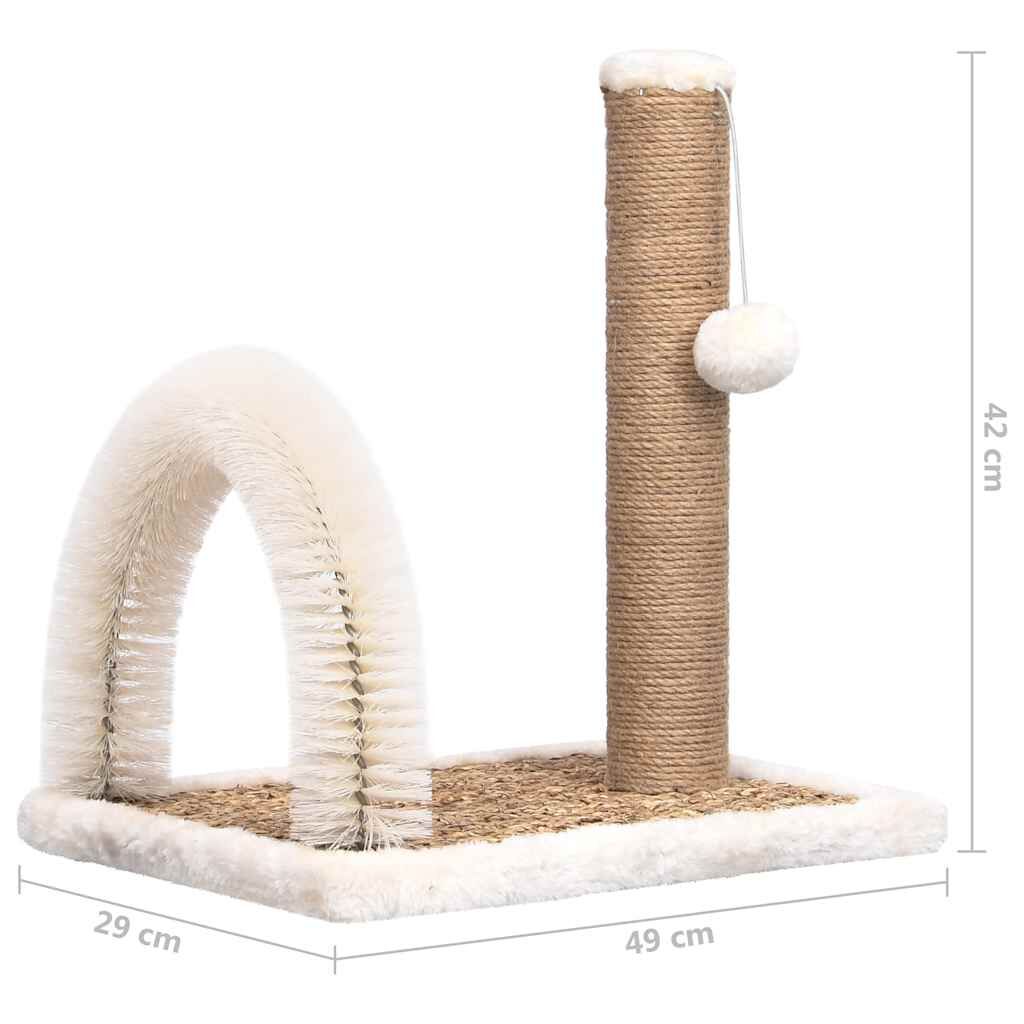 Vidaxl Árbol Para Gatos Con Cepillo De Aseo Y Poste Rascador_2